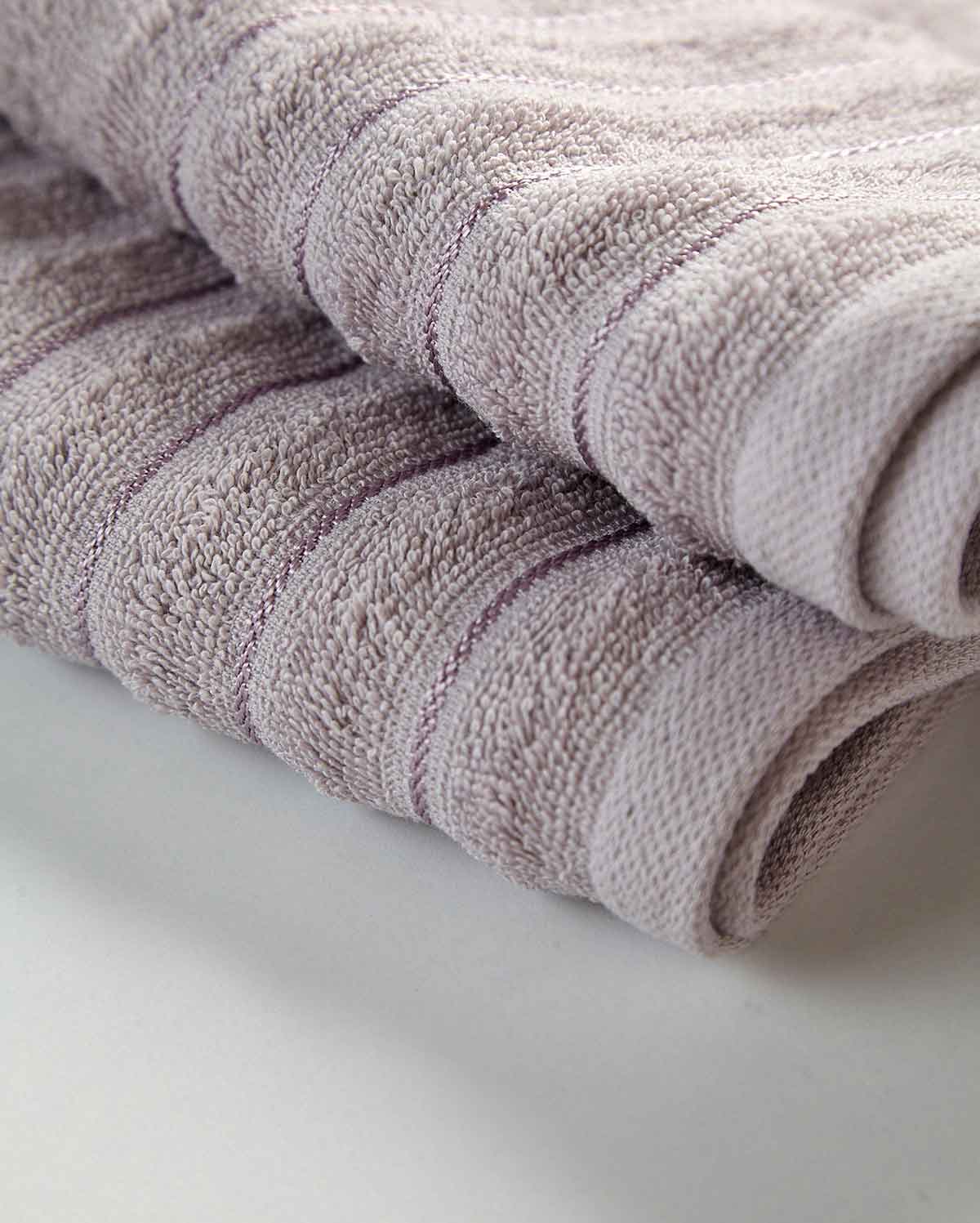 Cotton Ribbed Towel Set - Lilac (2 Towels)