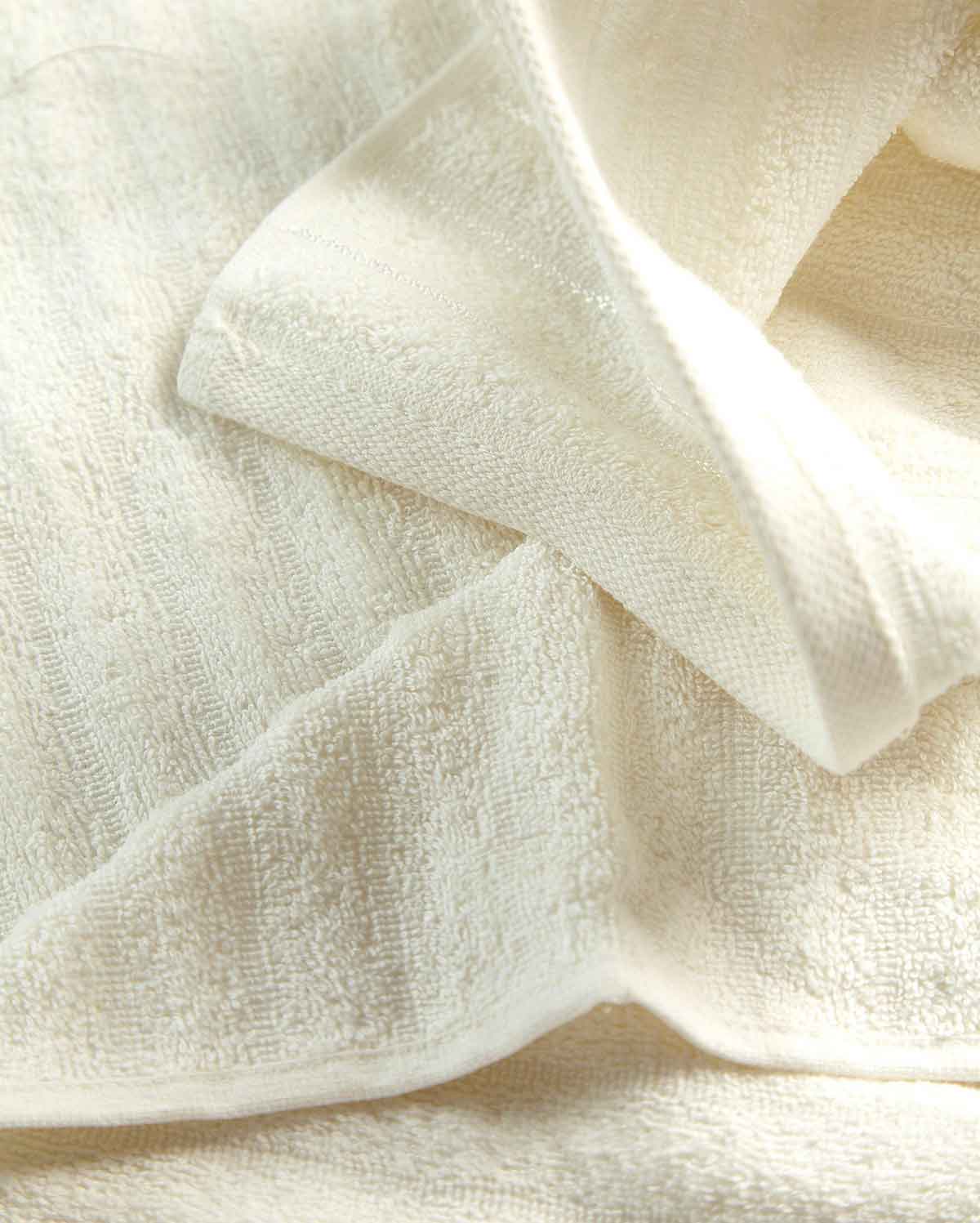 Ribbed Soft Cotton Towel Set - Cream (2 Towels)