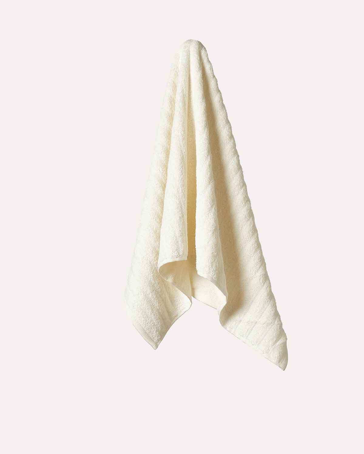 Ribbed Soft Cotton Towel Set - Cream (2 Towels)