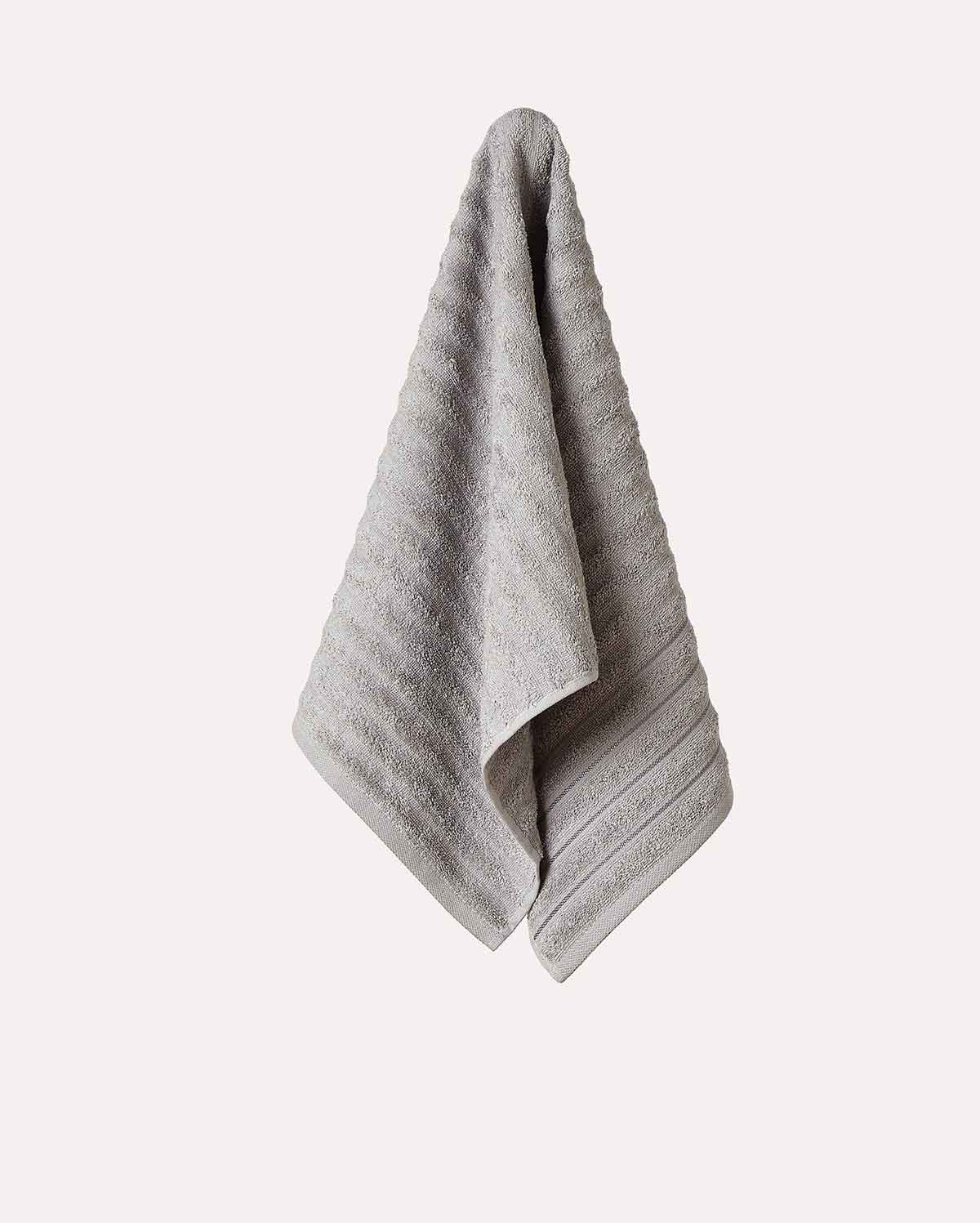 Cotton Ribbed Towel Set - Dark Grey (2 Towels)