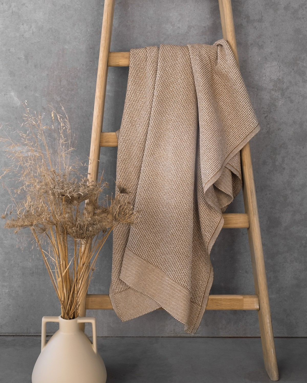 Pergamon Cotton Throw - Camel