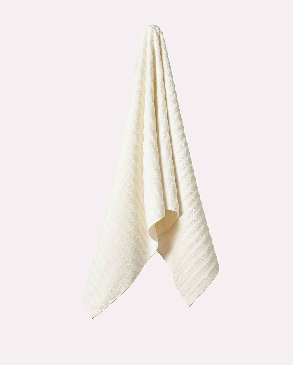 Ribbed Soft Cotton Towel Set - Cream (2 Towels)