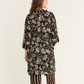 Flower Printed Pyjama Set with Dressing Gown - Black