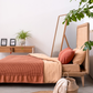 Waffle Bed Cover - Cinnamon