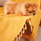 Waffle Cotton Blanket - Yellow