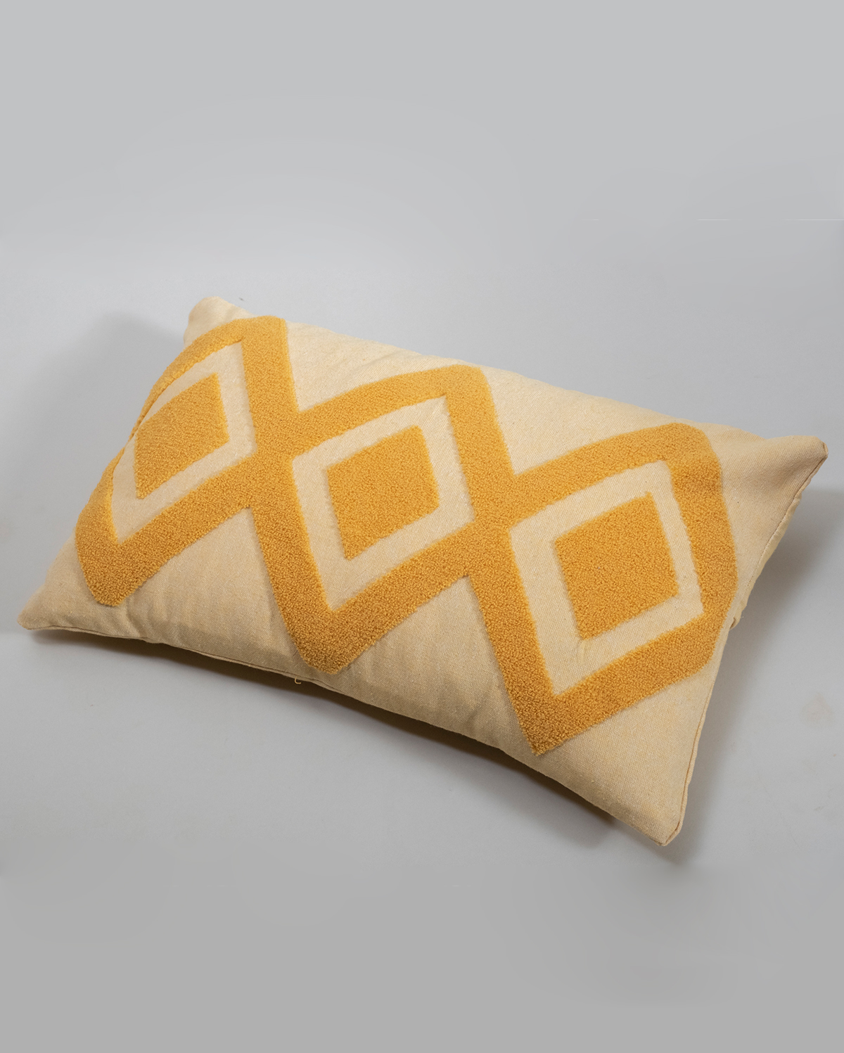 Zigzag Embroidery Cushion Cover - Mustard & Blush